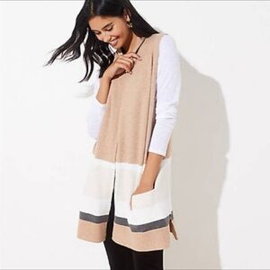 Loft cozy knit sleeveless open cardigan